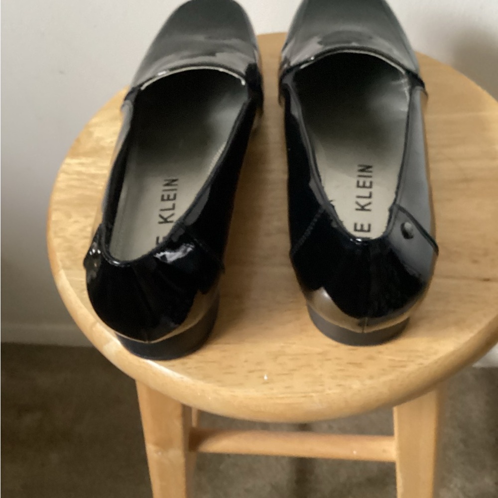 Anne Klein Black Patent leather Slip-On Loafers - Picture 3 of 6